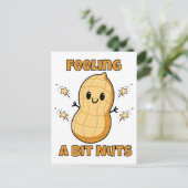 Happy Kawaii Peanut Cartoon - Gefühl ein bisschen Postkarte (Stehend Vorderseite)
