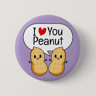 Happy Kawaii Peanut Cartoon - Niedliche Lächelnuss Button
