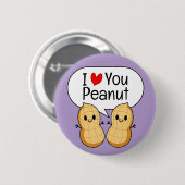 Happy Kawaii Peanut Cartoon - Niedliche Lächelnuss Button (Vorne & Hinten)