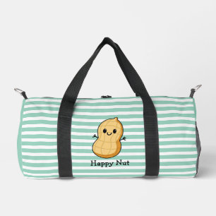 Happy Kawaii Peanut Cartoon - Niedliche Lächelnuss Duffle Bag