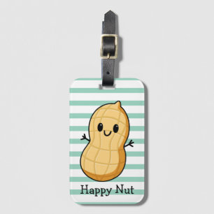 Happy Kawaii Peanut Cartoon - Niedliche Lächelnuss Gepäckanhänger