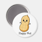 Happy Kawaii Peanut Cartoon - Niedliche Lächelnuss Magnet (Vorderseite/Rückseite)