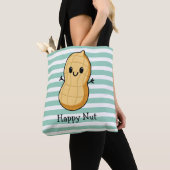 Happy Kawaii Peanut Cartoon - Niedliche Lächelnuss Tasche (Von Nahem)