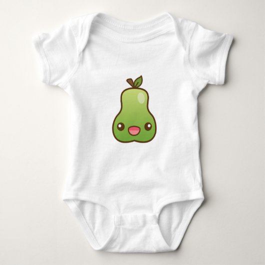 Happy Kawaii Pear Baby Strampler (Vorderseite)