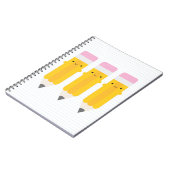 Happy Kawaii Pencils Notizblock (Linke Seite)