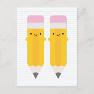 Happy Kawaii Pencils Postkarte