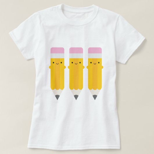 Happy Kawaii Pencils T-Shirt (Design vorne)