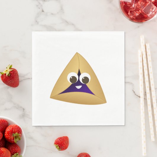 Happy Kawaii Prune Hamentashen Serviette (Beispiel)
