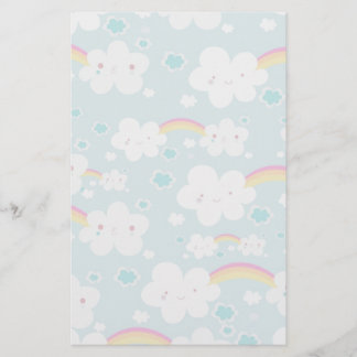 Happy kawaii Regenbogen und Wolken Himmelsmuster Briefpapier