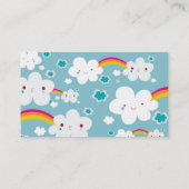 Happy kawaii Regenbogen und Wolken Himmelsmuster Visitenkarte (Rückseite)