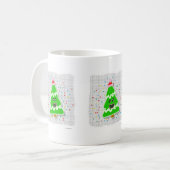 Happy Kawaii Style Christmas Tree Cartoon Kaffeetasse (Vorderseite Links)