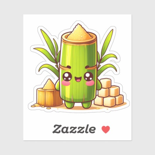Happy kawaii sugarcane aufkleber (Blatt)