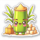 Happy kawaii sugarcane aufkleber (Vorderseite)