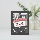 Happy Kawaii Sushi japanisches Food Lover Geschenk Postkarte (Stehend Vorderseite)