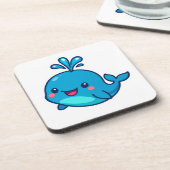 Happy Kawaii Whale Sticker - Niedlicher Ocean Frie Getränkeuntersetzer (Linke Seite)