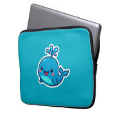 Happy Kawaii Whale Sticker - Niedlicher Ocean Frie Laptopschutzhülle (Vorderseite Links)