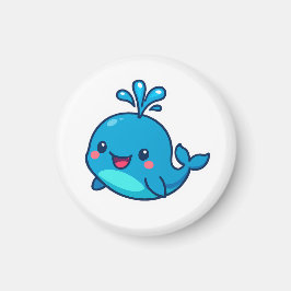 Happy Kawaii Whale Sticker - Niedlicher Ocean Frie Magnet
