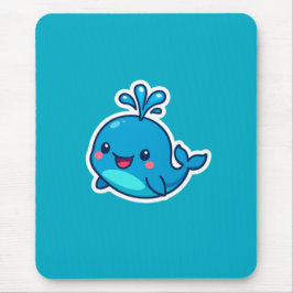 Happy Kawaii Whale Sticker - Niedlicher Ocean Frie Mousepad