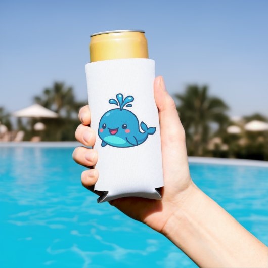 Happy Kawaii Whale Sticker - Niedlicher Ocean Frie Selters Dosenkühler (In Situ Pool)