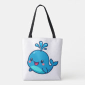 Happy Kawaii Whale Sticker - Niedlicher Ocean Frie Tasche (Rückseite)