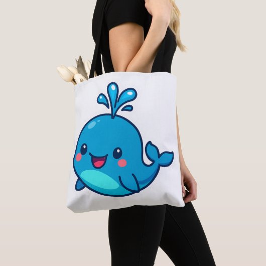 Happy Kawaii Whale Sticker - Niedlicher Ocean Frie Tasche (Von Nahem)