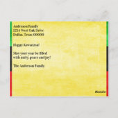 Happy Kawanzaa Seven Principles Postkarte (Rückseite)