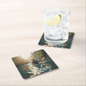 Happy Kayaking Rechteckiger Pappuntersetzer (Vor Ort)