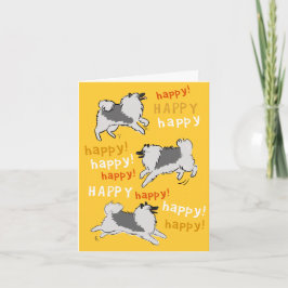 Happy Keeshond Hund Geburtstagsfeier Karte