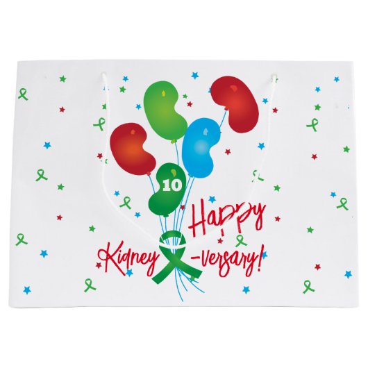 Happy Kidney-Jubiläum Große Geschenktüte (Vorderseite)