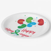 Happy Kidney-Jubiläum Papierplatte Pappteller (Schrägansicht)