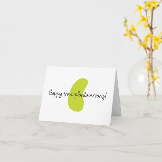 Happy Kidney Transplantaversary Script Notecard Karte (Gelbe Blume)