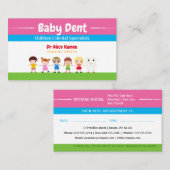 Happy Kids and Tooth | Pädiatrische Zahnärztin Visitenkarte (Vorne/Hinten)