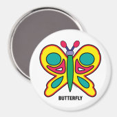 Happy Kids Butterfly Magnet (Vorderseite/Rückseite)