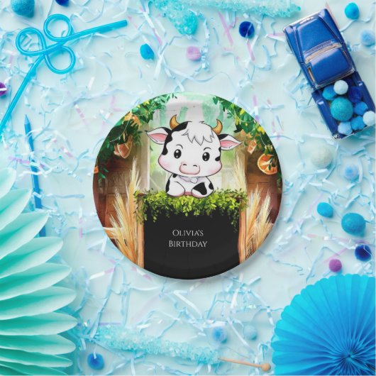 Happy Kids Cow Geburtstag Pappteller (Party)