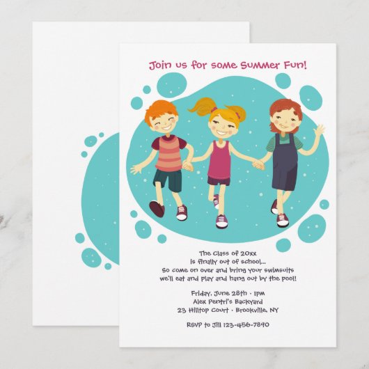 Happy Kids Einladung (Vorne/Hinten)