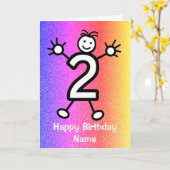Happy Kids Second Birthday Card Karte (Gelbe Blume)