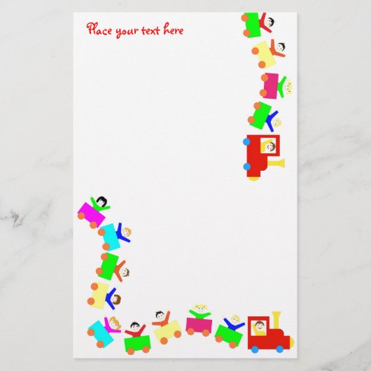 Happy Kids Train Briefpapier (Vorderseite)