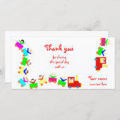 Happy Kids Train Dankeskarte (Vorne/Hinten)