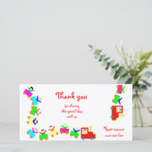 Happy Kids Train Dankeskarte (Stehend Vorderseite)