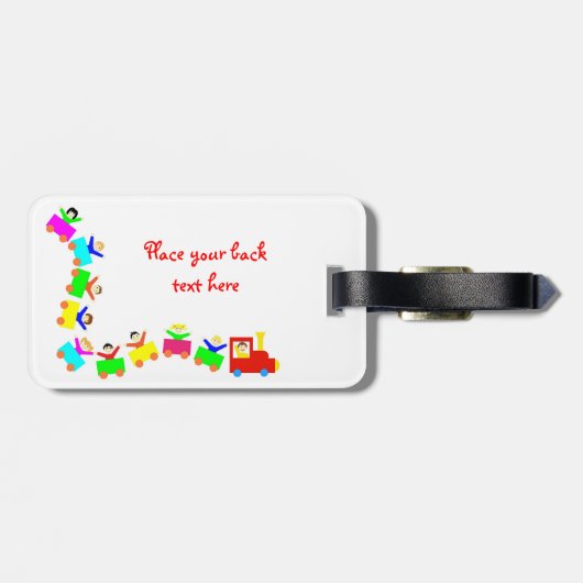 Happy Kids Train Gepäckanhänger (Rückseite horizontal)