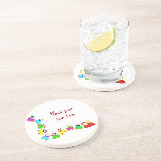 Happy Kids Train Getränkeuntersetzer (Seite)