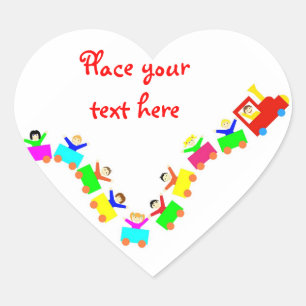 Happy Kids Train Herz-Aufkleber