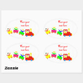 Happy Kids Train Ovaler Aufkleber (Blatt)