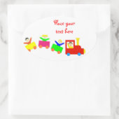 Happy Kids Train Ovaler Aufkleber (Tasche)