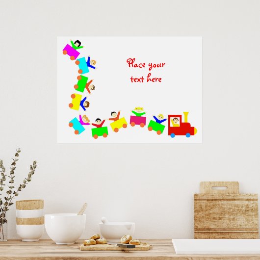 Happy Kids Train Poster (Küche)