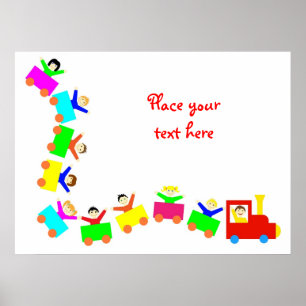 Happy Kids Train Poster