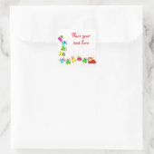 Happy Kids Train Quadratischer Aufkleber (Tasche)