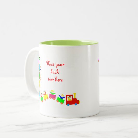 Happy Kids Train Zweifarbige Tasse (Vorderseite Links)