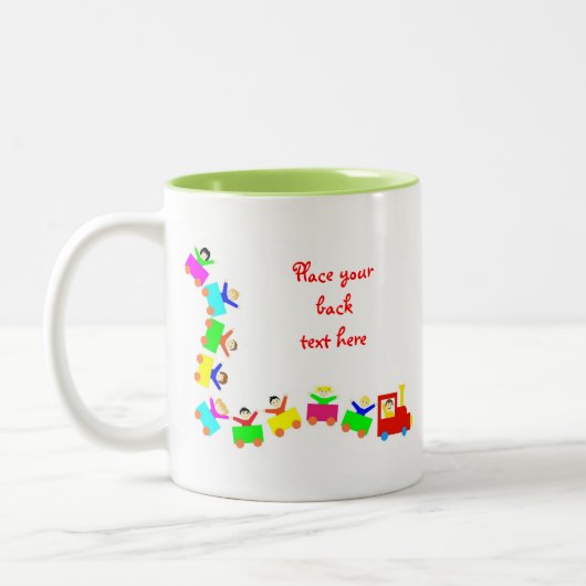 Happy Kids Train Zweifarbige Tasse (Links)