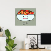Happy Kimchi Kimchee Bowl - Happy Foods Designs Poster (Heimbüro)